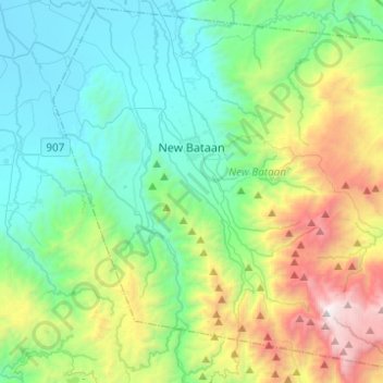 New Bataan topographic map, elevation, terrain
