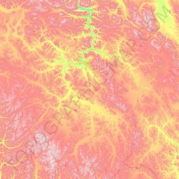Оймяконский улус topographic map, elevation, terrain