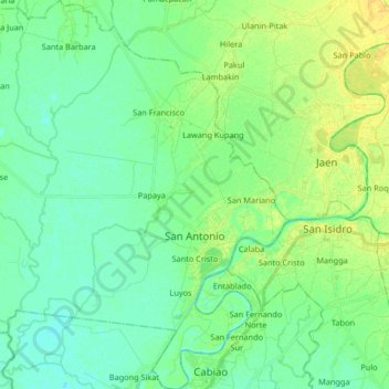 San Antonio topographic map, elevation, terrain