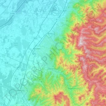 Rench topographic map, elevation, terrain
