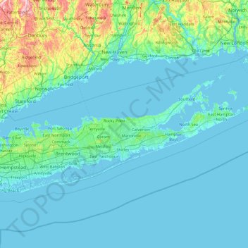 Suffolk County topographic map, elevation, terrain