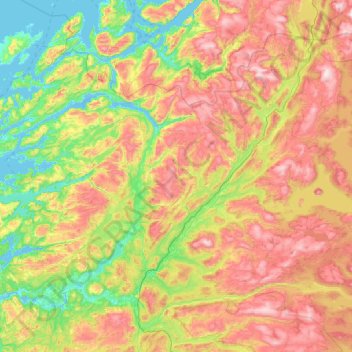 Namsen topographic map, elevation, terrain
