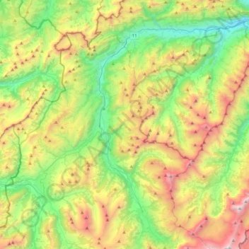 Simme topographic map, elevation, terrain