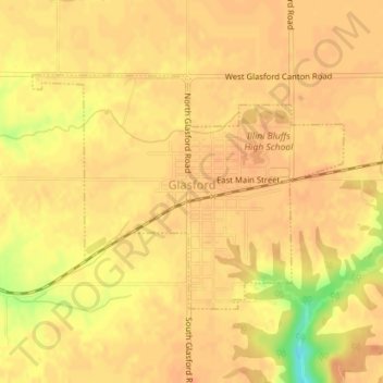 Glasford topographic map, elevation, terrain