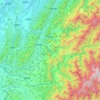 Tai'an topographic map, elevation, terrain
