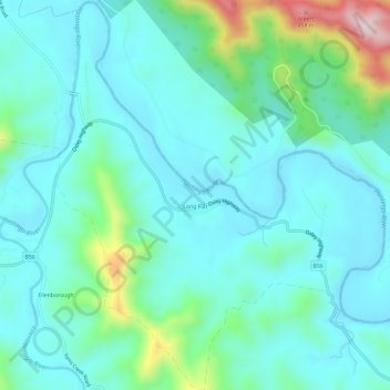 Long Flat topographic map, elevation, terrain