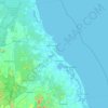 Batticaloa District topographic map, elevation, terrain