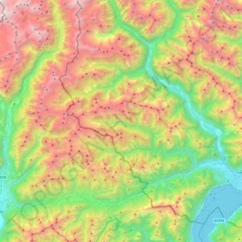 District de Locarno topographic map, elevation, terrain