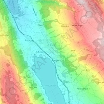 Hitzkirch topographic map, elevation, terrain
