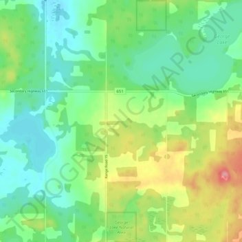 George Lake Natural Area topographic map, elevation, terrain
