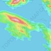 Luštica topographic map, elevation, terrain