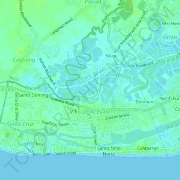 Villa de Arevalo topographic map, elevation, terrain