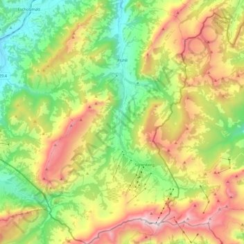 Flühli topographic map, elevation, terrain