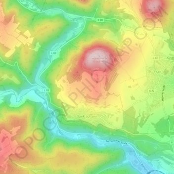 Sankt Johann topographic map, elevation, terrain