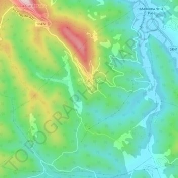 Canterano topographic map, elevation, terrain