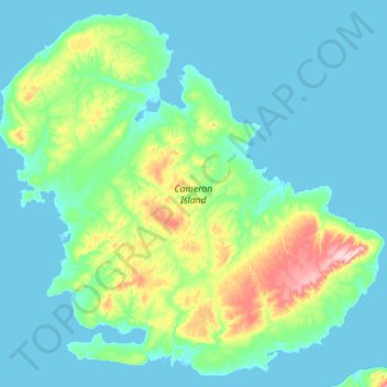 Cameron Island topographic map, elevation, terrain