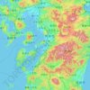 Kyūshū topographic map, elevation, terrain