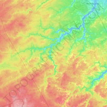 Weldford Parish topographic map, elevation, terrain