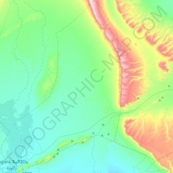 Errouha topographic map, elevation, terrain