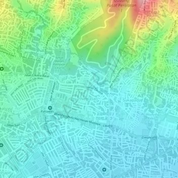 Neglasari topographic map, elevation, terrain