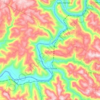 Santa Tereza topographic map, elevation, terrain