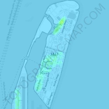 Hulhumalé topographic map, elevation, terrain