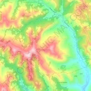 Montabone topographic map, elevation, terrain