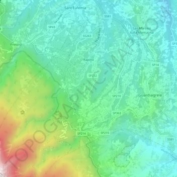 Rapino topographic map, elevation, terrain