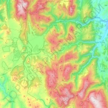 Serravalle di Chienti topographic map, elevation, terrain