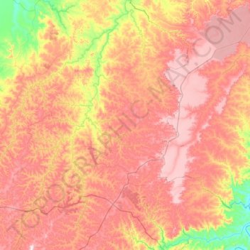 Luizlândia do Oeste topographic map, elevation, terrain