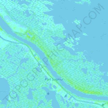Port Sulphur topographic map, elevation, terrain