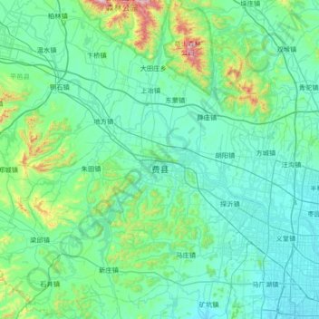 Feixian topographic map, elevation, terrain