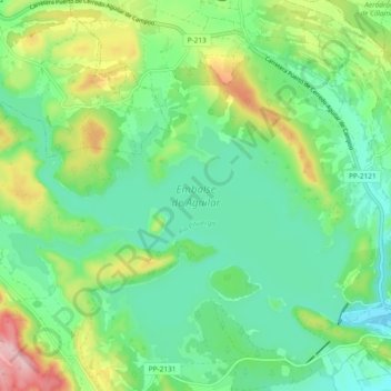 Embalse de Aguilar topographic map, elevation, terrain