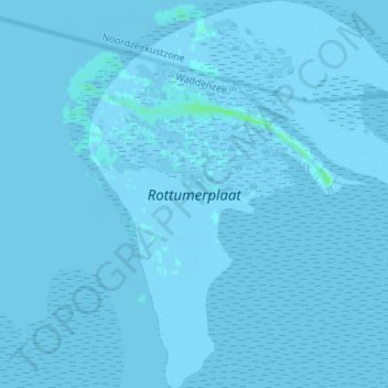 Rottumerplaat topographic map, elevation, terrain