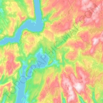 Samnanger topographic map, elevation, terrain
