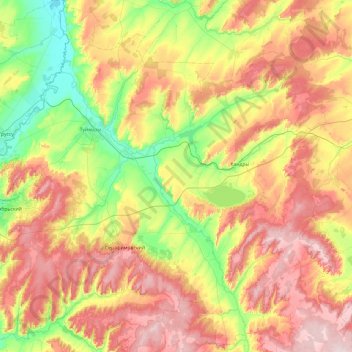 Туймазинский район topographic map, elevation, terrain