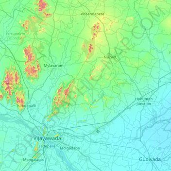 Budameru topographic map, elevation, terrain