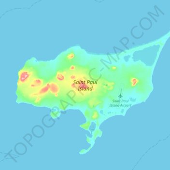 Saint Paul Island topographic map, elevation, terrain