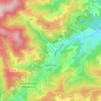 Saint-Prix topographic map, elevation, terrain