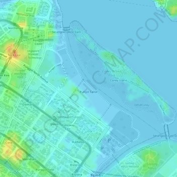 Pungol Canal topographic map, elevation, terrain