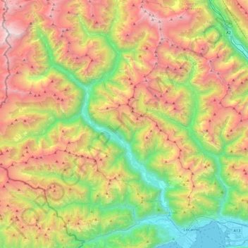 Maggia topographic map, elevation, terrain