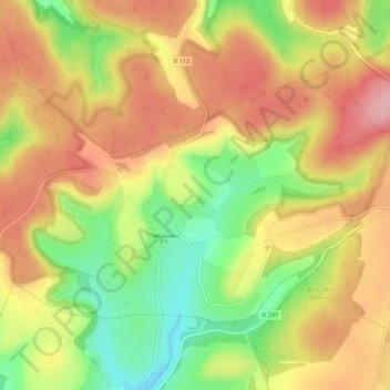 Musseau topographic map, elevation, terrain