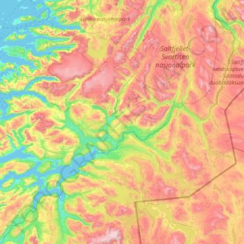 Rana topographic map, elevation, terrain