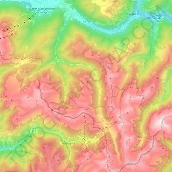 Thomatal topographic map, elevation, terrain