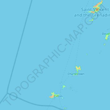 Grenadines topographic map, elevation, terrain