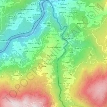 Cristoval topographic map, elevation, terrain