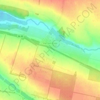 Netailove topographic map, elevation, terrain