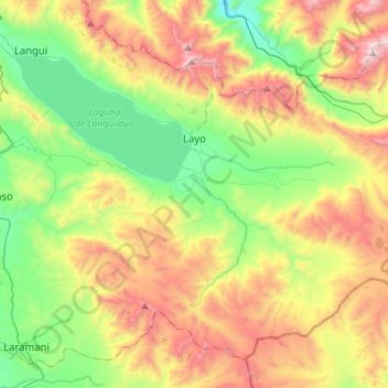 Layo topographic map, elevation, terrain