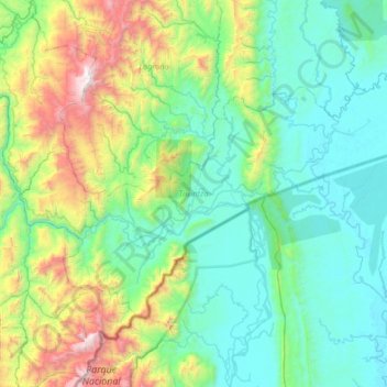 Cantón Tiwintza topographic map, elevation, terrain