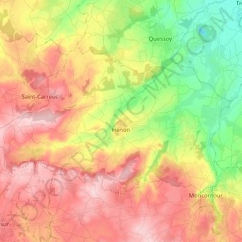 Hénon topographic map, elevation, terrain